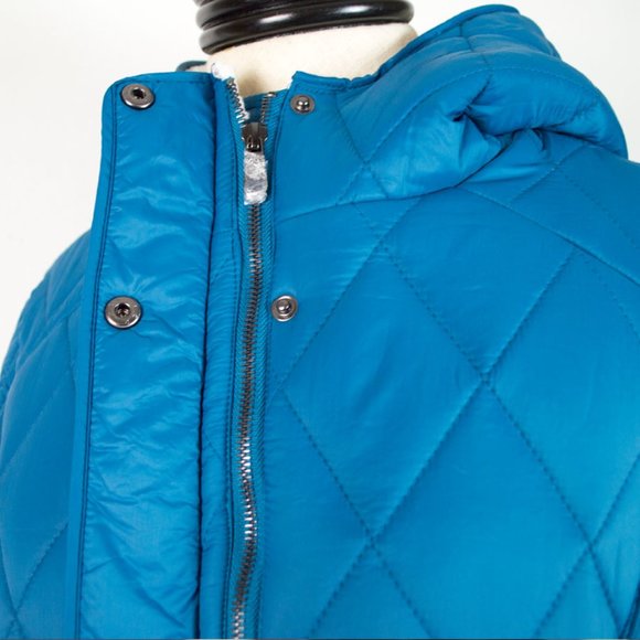 Steve Madden Teal Sherpa Trim Quilted Anorak Coat XL - Picture 10 of 16